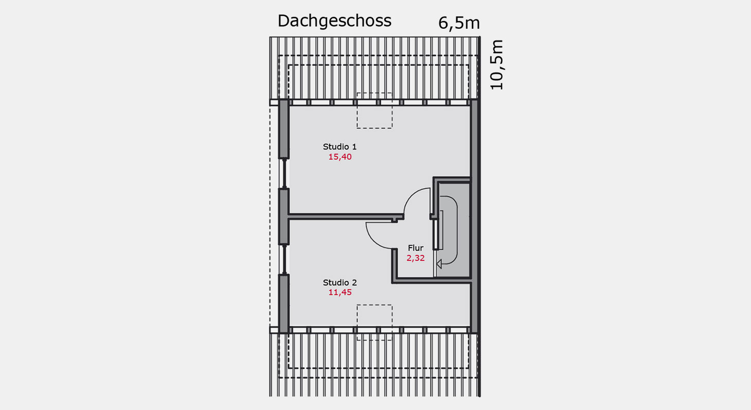 Grundriss – Doppelhaus d.145 DG