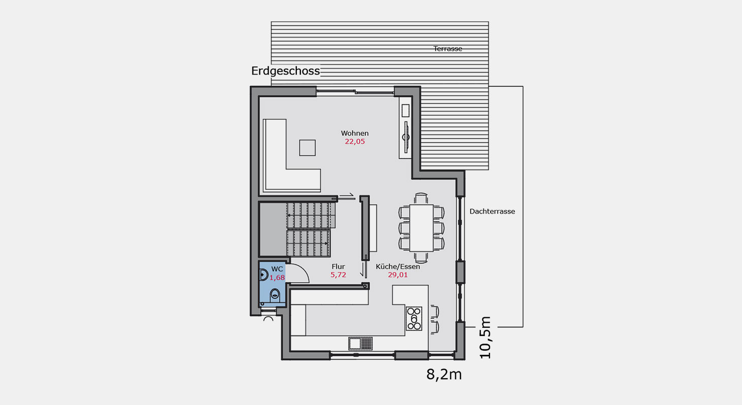 Grundriss - Einfamilienhaus e.139 EG