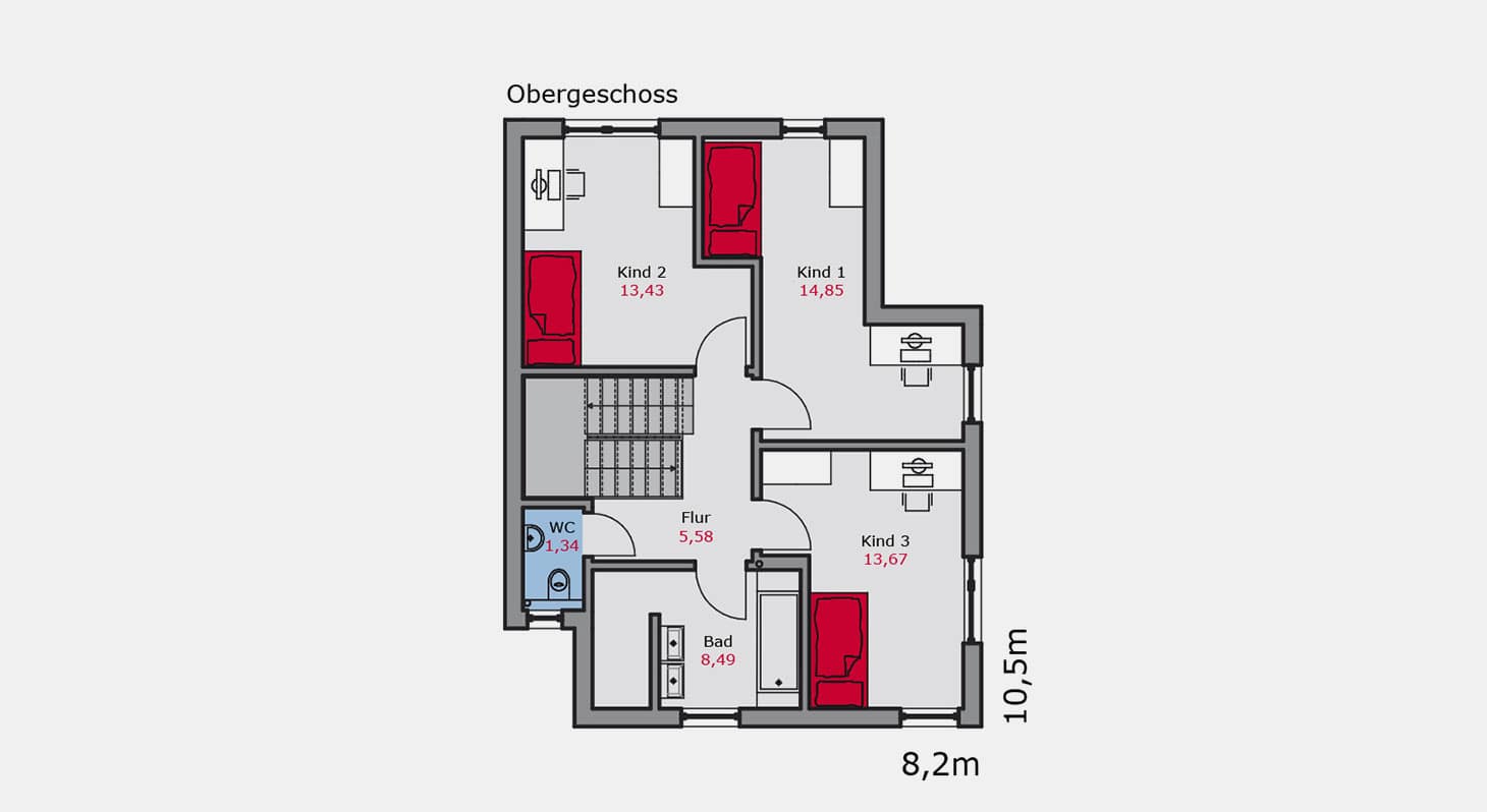 Grundriss - Einfamilienhaus e.139 OG
