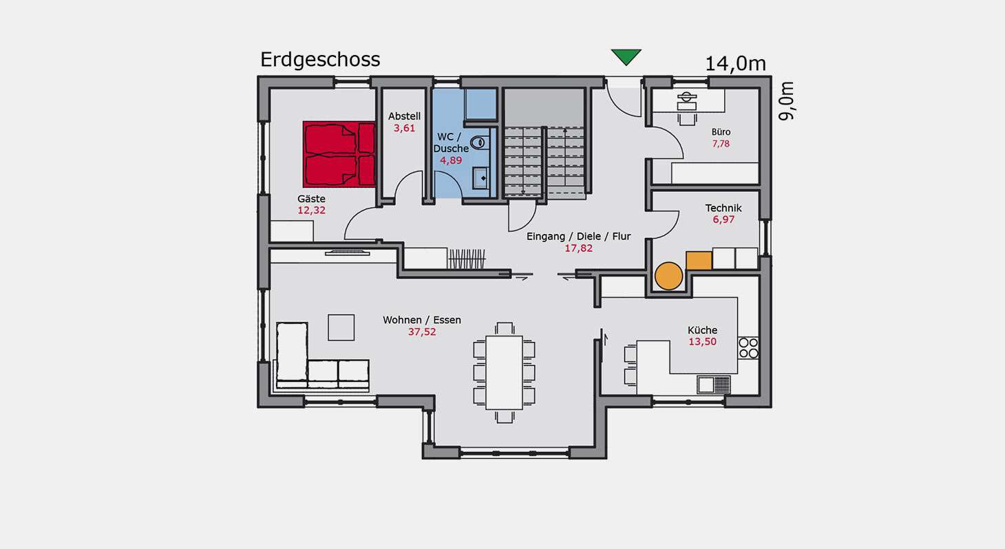 Grundriss - Einfamilienhaus e.150 EG